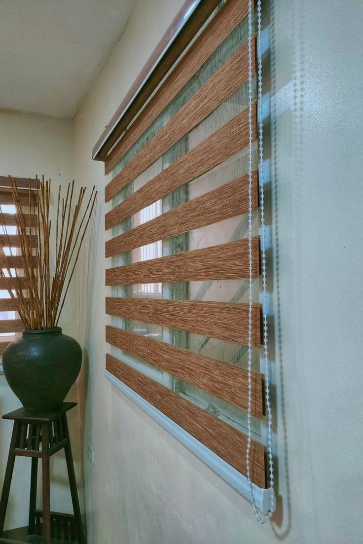 Curtains installed in a commercial office space