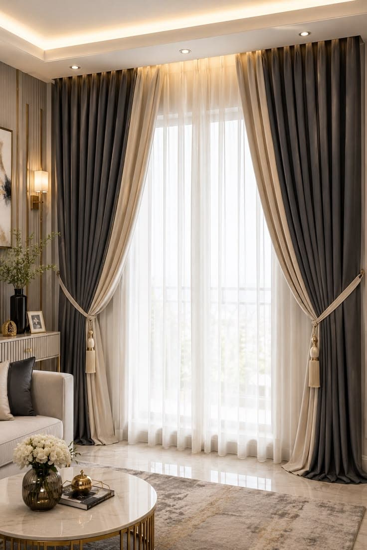 Luxury curtain styling for a modern home